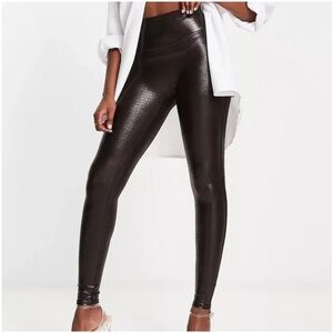 Spanx faux croc leather leggings